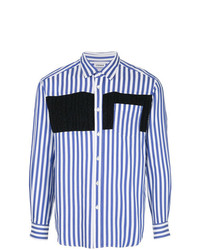 Coohem Knit Panel Striped Shirt