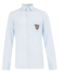 Gucci Leopard Crest Striped Shirt