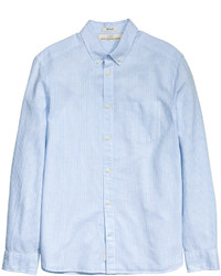 H&M Linen Blend Shirt Dark Blue