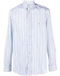 Etro Logo Embroidered Striped Cotton Shirt
