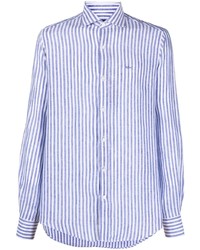 Paul & Shark Logo Embroidered Striped Linen Shirt