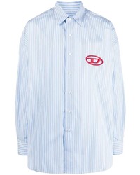 Diesel Logo Embroidered Striped Shirt