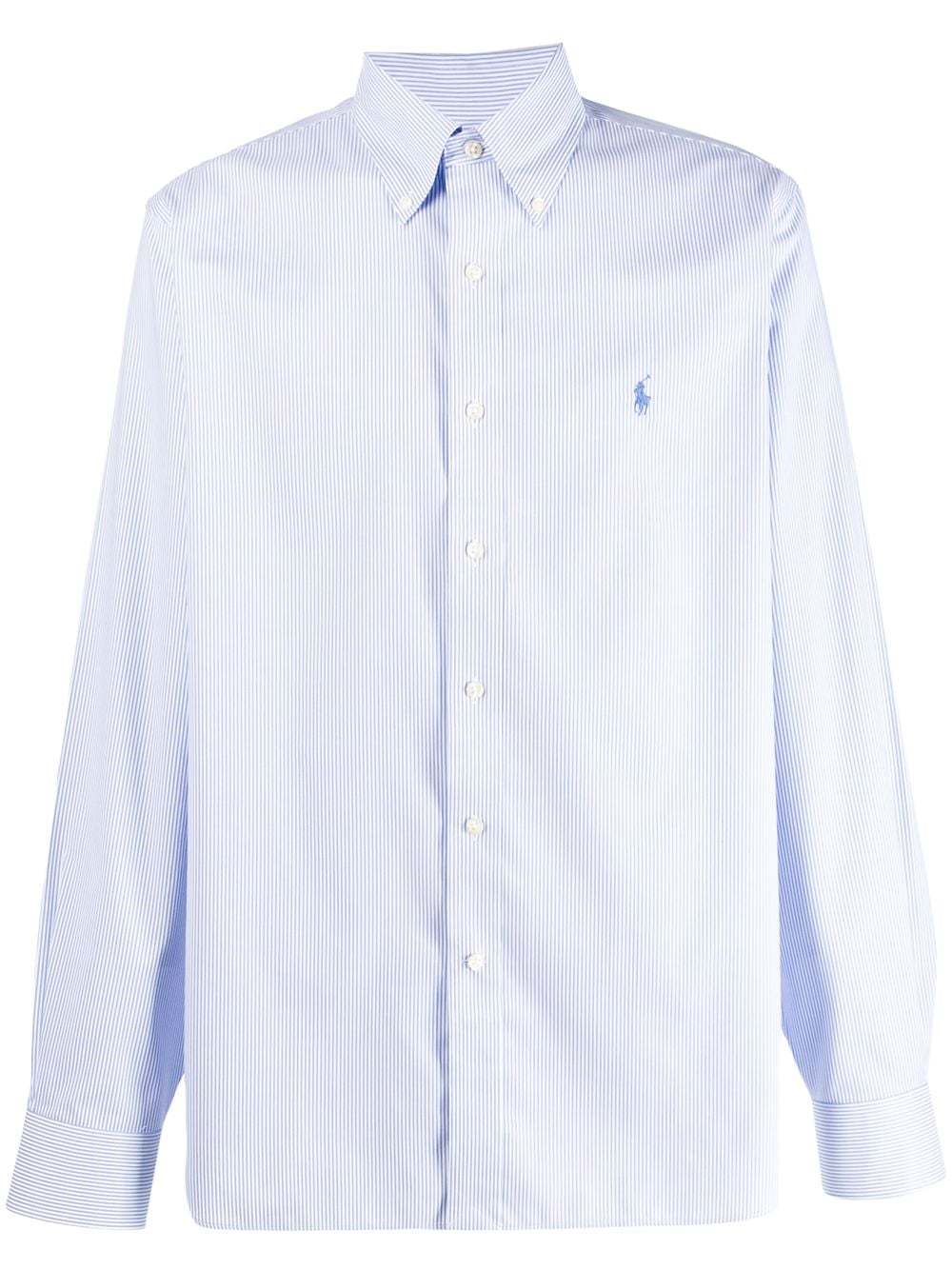 Polo Ralph Lauren Logo Embroidered Striped Shirt, $115 | farfetch.com ...