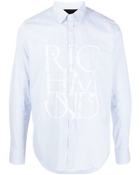 John Richmond Logo Print Striped Shirt