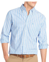 Izod Long Sleeve Small Stripe Woven Shirt