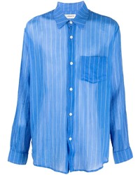 Our Legacy Long Sleeve Striped Cotton Blend Shirt