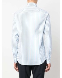 Moorer Long Sleeve Striped Cotton Shirt