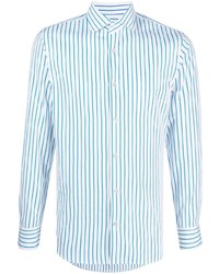 Moorer Long Sleeve Striped Cotton Shirt