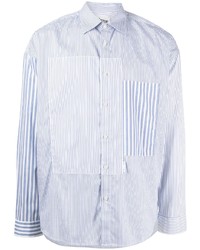 Izzue Long Sleeve Striped Patchwork Shirt