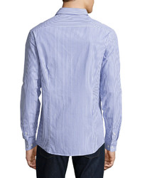 Jachs Madison Tailored Striped Sport Shirt Bluewhite