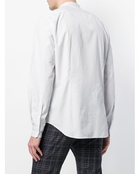 Mp Massimo Piombo Mandarin Neck Striped Shirt