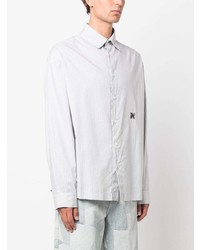 Palm Angels Monogram Embroidered Striped Shirt
