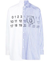 MM6 MAISON MARGIELA Numbers Motif Striped Cotton Shirt