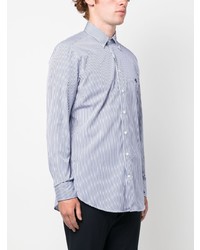 Etro Pegaso Motif Striped Cotton Shirt