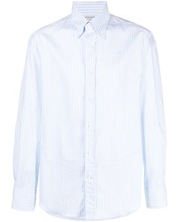 Brunello Cucinelli Pinstripe Long Sleeve Cotton Shirt