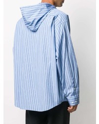 Balenciaga Pinstriped Hooded Cocoon Shirt