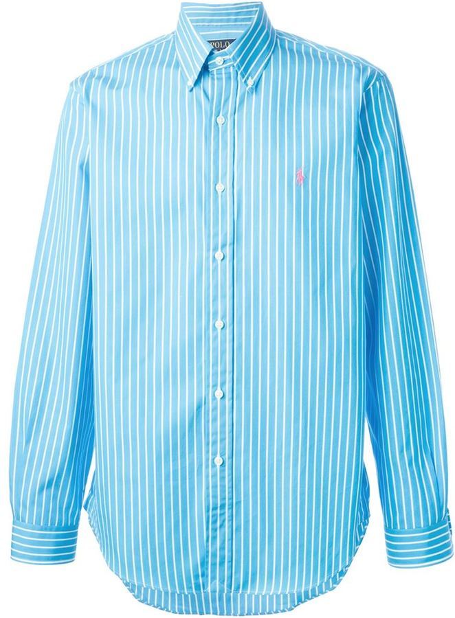 ralph lauren striped button down shirt