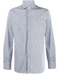 Barba Spread Collar Striped Shirt