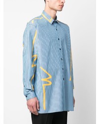 Moschino Squiggles Striped Poplin Shirt