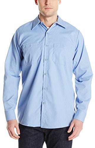 Men's Red Kap Industrial Long Sleeve Work Shirt-Striped