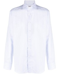 Canali Stripe Print Cutaway Collar Shirt