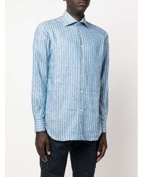 Kiton Stripe Print Linen Shirt