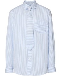 Burberry Striped Cotton Shirt And Tie Twinset