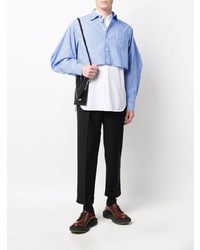 Ader Error Striped Cropped Button Up Shirt