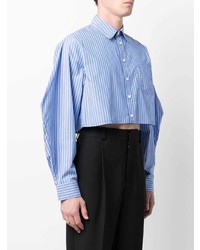Ader Error Striped Cropped Button Up Shirt