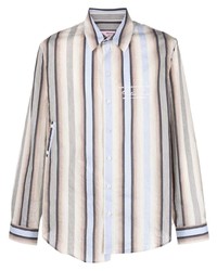 Martine Rose Striped Logo Embroidered Shirt