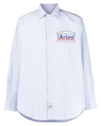 Aries Striped Logo Print Shirt