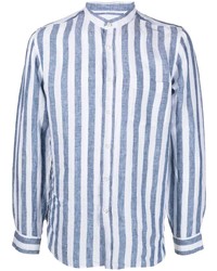 Xacus Striped Long Sleeve Linen Shirt