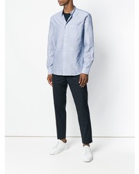 Mauro Grifoni Striped Mandarin Collar Shirt