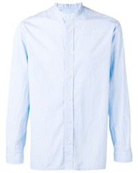 Salvatore Piccolo Striped Mandarin Collar Shirt