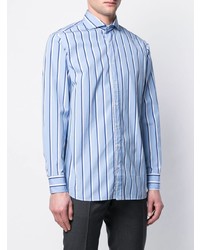 Lardini Striped Pointed Collar Shirt