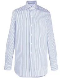 Finamore 1925 Napoli Striped Print Spread Collar Shirt
