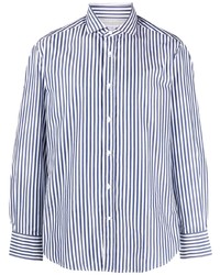 Brunello Cucinelli Striped Spread Collar Cotton Shirt