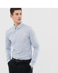 ASOS DESIGN Tall Skinny Stripe Shirt In Blue
