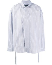 Juun.J Vertical Striped Belted Shirt