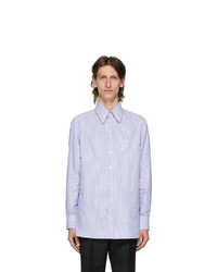 Gucci White And Blue Vintage Stripe Shirt