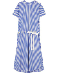 Sacai Med Striped Cotton Poplin Dress