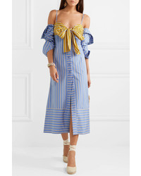 Silvia Tcherassi Silene Striped Cotton Poplin Midi Dress