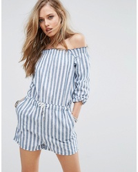 Replay Off The Shoulder Stripe Playsuit