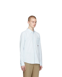 Moncler Blue And White Stripe Shirt