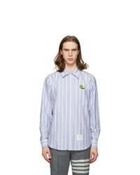 Thom Browne Blue Seersucker Tennis Ball Shirt