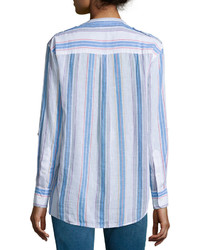 AG Jeans Ag Briar Long Sleeve Striped Shirt Versi Linen True