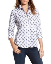 Foxcroft Flamingo Print Wrinkle Free Shirt
