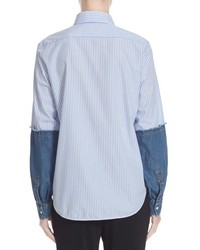 N°21 N21 Denim Sleeve Stripe Shirt