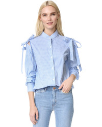 Clu Open Shoulder Shirt With Bow