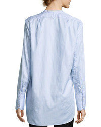 Helmut Lang Oxford Stripe Tuxedo Shirt Medium Blue